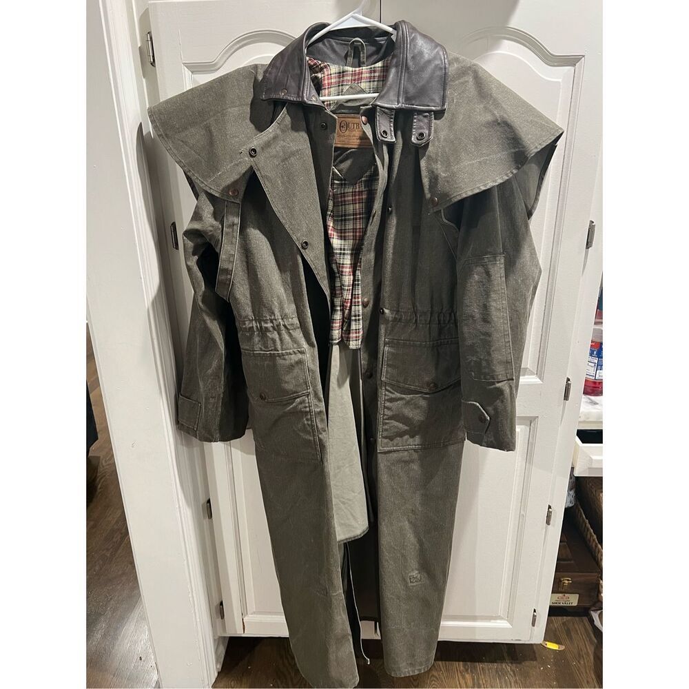Australian Outback Trading Co. Denim Duster Jacket Trench Coat Med new like